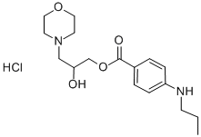 2-Hydroxy-3-morpholinopropyl p-(propylamino)benzoate hydrochloride Structure