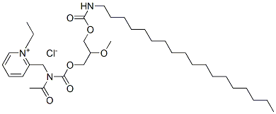 2-(2-アセチル-6-メトキシ-3,9-ジオキソ-4,8-ジオキサ-2,10-ジアザオクタコサン-1-イル)-1-エチルピリジニウム·クロリド 化学構造式