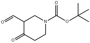 1-BOC-3-FORMYL-4-OXO-PIPERIDINE 化学構造式