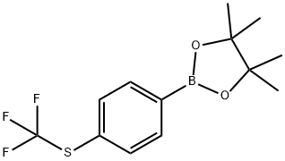 Trifluoromethylthio-4-(4,4,5,5-tetramethyl-[1,3,2]dioxaborolan-2-yl)-benzene
 Structure