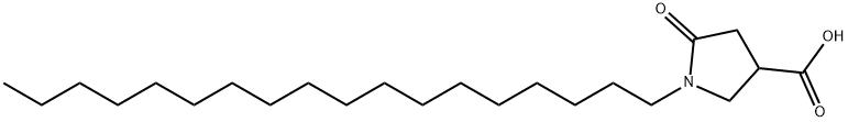 1-オクタデシル-5-オキソ-3-ピロリジンカルボン酸 化学構造式