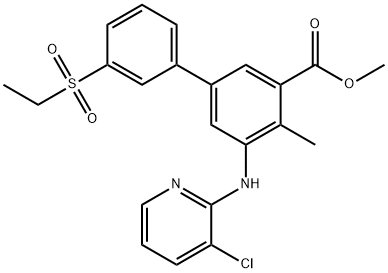 methyl 5-[(3-chloropyridin-2-yl)amino]-3'-(ethylsulfonyl)-4-methylbiphenyl-3-carboxylate 结构式