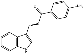 (2E)-1-(4-aminophenyl)-3-(1H-indol-3-yl)prop-2-en-1-one Struktur