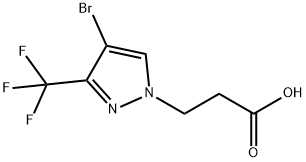 3-[4-溴-3-(三氟甲基)-1H-吡唑-1-基]丙酸,1006348-79-3,结构式