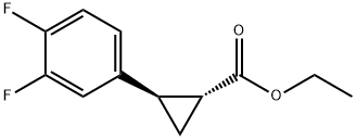 (1R,2R)-ethyl2-(3,4-difluorophenyl)cyclopropane carboxylate Structure