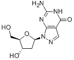 6-氨基-1-(2-脱氧-BETA-D-赤式-呋喃戊糖基)-1,5-二氢-4H-吡唑并[3,4-D]嘧啶-4-酮, 100644-70-0, 结构式