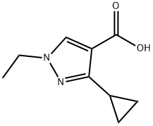 3-シクロプロピル-1-エチル-1H-ピラゾール-4-カルボン酸 化学構造式