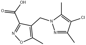 4-[(4-chloro-3,5-dimethyl-1H-pyrazol-1-yl)methyl]-5-methylisoxazole-3-carboxylic acid Structure