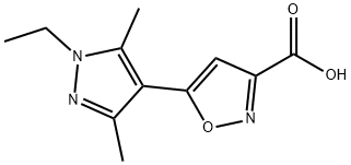 5-(1-ethyl-3,5-dimethyl-1H-pyrazol-4-yl)isoxazole-3-carboxylic acid Structure