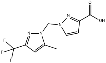 1-((5-甲基-3-(三氟甲基)-1H-吡唑-1-基)甲基)-1H-吡唑-3-羧酸 结构式