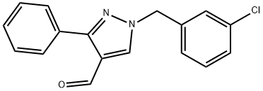 1-(3-氯苄基)-3-苯基-吡唑-4-甲醛 结构式