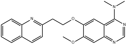 7-甲氧基-N,N-二甲基-6-[2-(喹啉-2-基)乙氧基]喹唑啉-4-胺, 1006890-24-9, 结构式