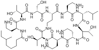 N2-(6-メチルオクタノイル-L-A2bu-L-Thr-D-Ser-)シクロ(L-A2bu*-L-A2bu-D-Leu-L-Thr-L-A2bu-L-A2bu-L-Thr-) 化学構造式