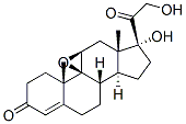 9β,11β-エポキシ-17,21-ジヒドロキシプレグナ-4-エン-3,20-ジオン 化学構造式