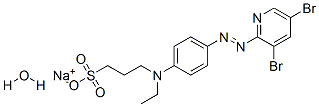 4-(3,5-DIBROMO-2-PYRIDYLAZO)-N-ETHYL-N-(3-SULFOPROPYL)ANILINE, MONOSODIUM SALT, MONOHYDRATE Struktur