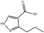 3-プロピル-1H-ピラゾール-4-カルボン酸 化学構造式