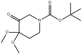 tert-Butyl 4,4-dimethoxy-3-oxopiperidine-1-carboxylate Struktur