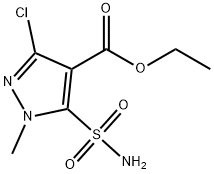 3-氯-5-氨基磺酰基-1-甲基吡唑-4-甲酸乙酯,100784-26-7,结构式