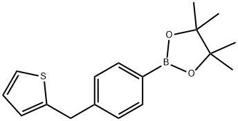 4,4,5,5-TETRAMETHYL-2-[4-(THIEN-2-YLMETHYL)PHENYL]-1,3,2-DIOXABOROLANE, 1007847-76-8, 结构式