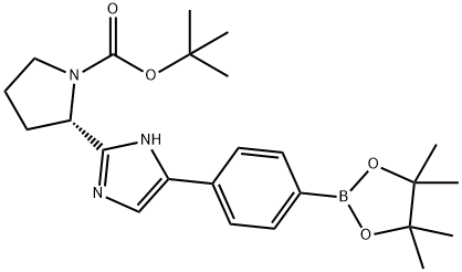 1007882-12-3 (S)-叔丁基2-(5-(4-(4,4,5,5-四甲基-1,3,2-二氧代硼戊环-2-基)苯基-1H-咪唑-2-基)吡咯烷-1-羧酸酯