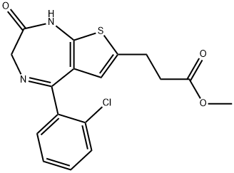 5-(2-氯苯基)-2,3-二氢-2-氧代-1H-噻吩并[2,3-E]-1,4-二氮杂卓-7-丙酸甲酯, 100827-80-3, 结构式