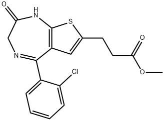 7-(2-Carbomethoxyethyl)-5-(2-chlorophenyl)-thieno-1,4-diazepin-2-one Structure