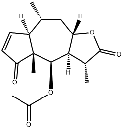 (3R)-4β-Acetoxy-3,3aα,4,4a,7aα,8,9,9aβ-octahydro-3,4aβ,8α-trimethylazuleno[6,5-b]furan-2,5-dione Structure