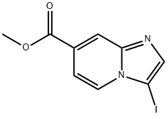 3-ヨードイミダゾ[1,2-A]ピリジン-7-カルボン酸メチル 化学構造式