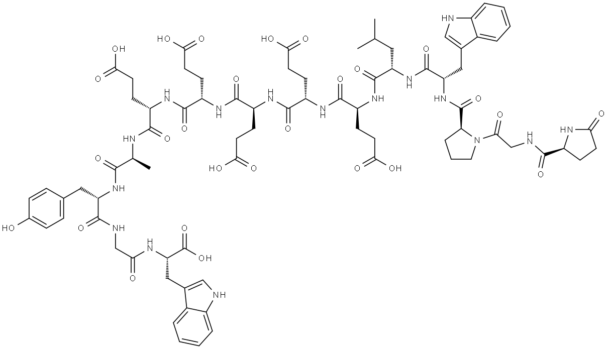 PYR-GLY-PRO-TRP-LEU-GLU-GLU-GLU-GLU-GLU-ALA-TYR-GLY-TRP, 100940-57-6, 结构式