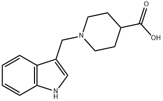1-(1H-Indol-3-ylmethyl)piperidine-4-carboxylic acid 化学構造式