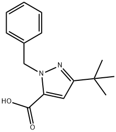 1-苄基-3-叔丁基-1H-吡唑-5-羧酸, 100957-85-5, 结构式