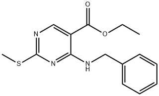 ETHYL 4-(BENZYLAMINO)-2-(METHYLTHIO)PYRIMIDINE-5-CARBOXYLATE Structure