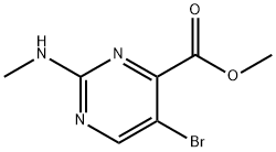 5-ブロモ-2-(メチルアミノ)ピリミジン-4-カルボン酸メチル 化学構造式