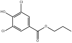 3,5-ジクロロ-4-ヒドロキシ安息香酸プロピル 化学構造式