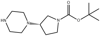 (S)-tert-butyl 3-(piperazin-1-yl) pyrrolidine-1-carboxylate Struktur