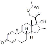 21-(アセチルオキシ)-17-ヒドロキシ-16α-メチルプレグナ-1,4,9(11)-トリエン-3,20-ジオン 化学構造式