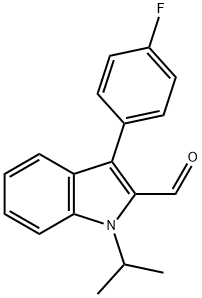 1-イソプロピル-3-(4-フルオロフェニル)-1H-インドール-2-カルボアルデヒド 化学構造式