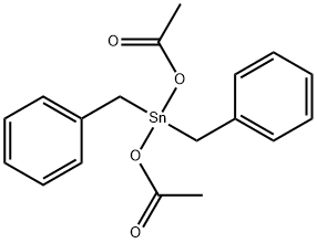 ビス(アセチルオキシ)ビス(フェニルメチル)スタンナン 化学構造式
