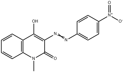 4-hydroxy-1-methyl-3-[(4-nitrophenyl)azo]-2-quinolone Struktur
