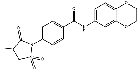 N-(2,3-Dihydro-1,4-benzodioxin-6-yl)-4-(4-Methyl-1,1-dioxido-3-oxo-2-isothiazolidinyl)benzaMide Structure