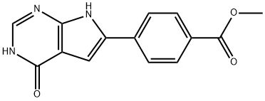 Benzoic acid, 4-(4,7-dihydro-4-oxo-3H-pyrrolo[2,3-d]pyriMidin-6-yl)-, Methyl ester 化学構造式