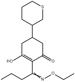 2-[1-(エトキシイミノ)ブチル]-3-ヒドロキシ-5-[(テトラヒドロ-2H-チオピラン)-3-イル]-2-シクロヘキセン-1-オン 化学構造式