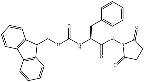 (S)-2,5-二氧代吡咯烷-1-基2-((((9H-芴-9-基)甲氧基)羰基)氨基)-3-苯基丙酸酯, 101214-43-1, 结构式