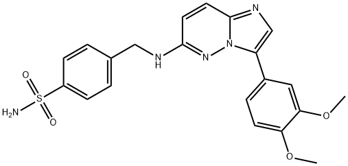 4-[[[3-(3,4-二甲氧基苯基)咪唑并[1,2-B]哒嗪-6-基]氨基]甲基]苯磺酰胺,1012343-93-9,结构式