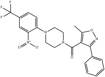 Methanone, (5-methyl-3-phenyl-4-isoxazolyl)[4-[2-nitro-4-(trifluoromethyl)phenyl]-1-piperazinyl]- Structure