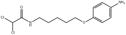 N-(5-(p-Aminophenoxy)pentyl)-2,2-dichloroacetamide Structure