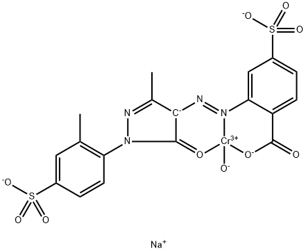 2-[[[4,5-ジヒドロ-3-メチル-1-(2-メチル-4-スルホフェニル)-5-オキソ-1H-ピラゾール]-4-イル]アゾ]-4-スルホ安息香酸/ナトリウム/クロム酸,(1:2:1) 化学構造式