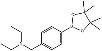N-乙基-N-(4-(4,4,5,5-四甲基-1,3,2-二氧硼烷-2-基)苄基)乙胺 结构式
