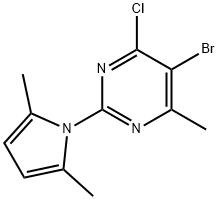 5-溴-4-氯-2-(2,5-二甲基-1H-吡咯-1-基)-6-甲基-嘧啶 结构式