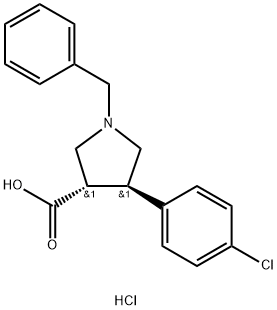 1013117-42-4 REL-(3R,4S)-1-苄基-4-(4-氯苯基)吡咯烷-3-羧酸酯酸盐